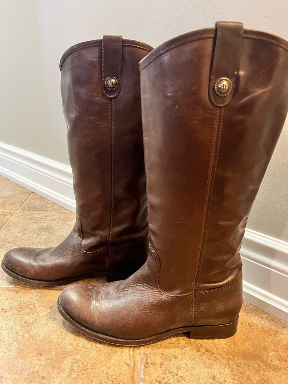 Frye Chestnut Brown Leather Riding Boots